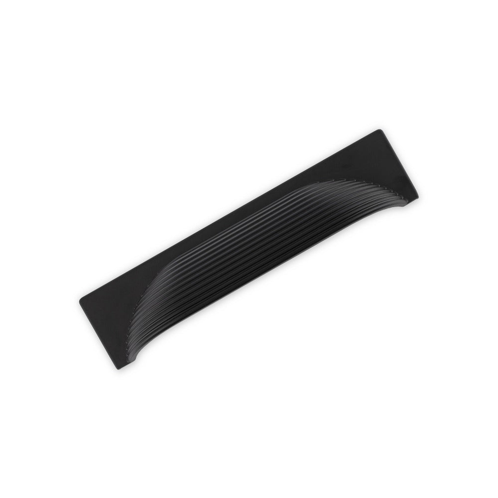 AURORA Square Reeded Cup Handle - 145mm (96mm Hole Centres) - Matt Black (HB12-293)
