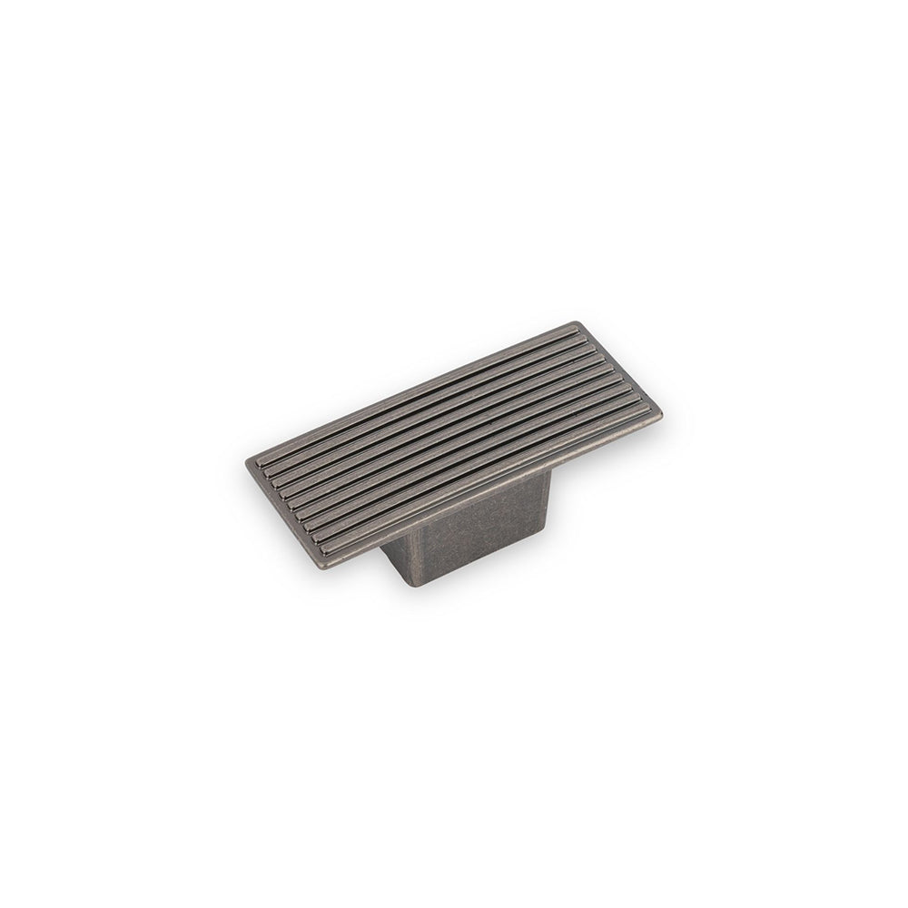 AURORA Rectangular Reeded Knob - 59 x 34mm - Pewter (HB12-274)