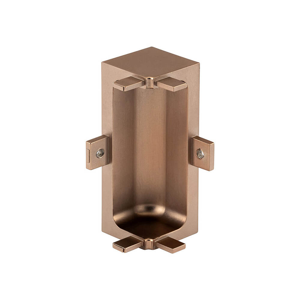 Mid Profile Internal Corner Joint for True Handleless - Brushed Copper
