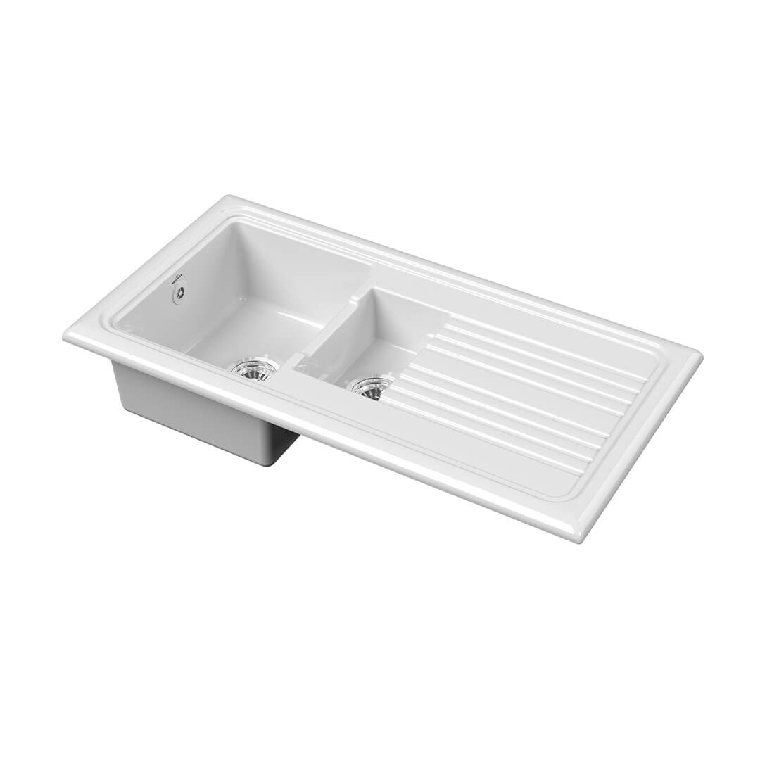 Reginox 1.5 Bowl White Ceramic Inset Sink - 1000mm Wide