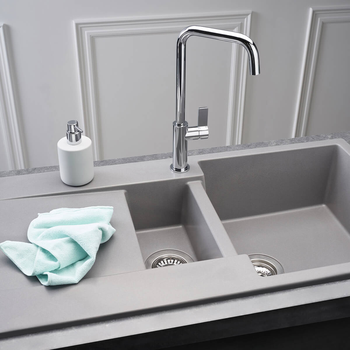 Reginox AMSTERDAM 1.5 Bowl Grey Granite Sink - 1000mm Wide