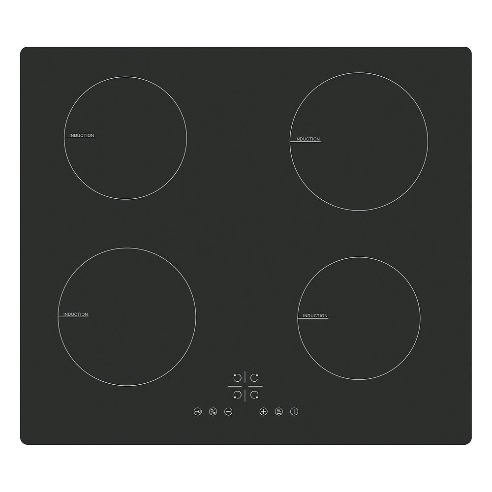 BEKIA 60cm Black 4 Zone 13A Plug In Induction Hob Touch Controls