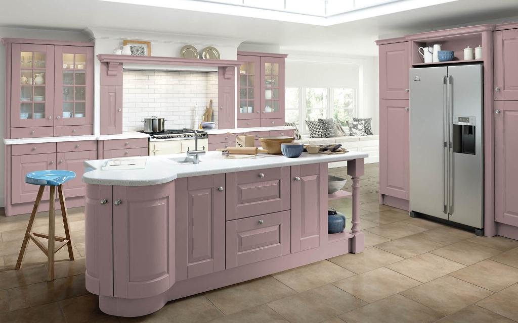 Fleetwood Heritage Pink Raised Panel Painted Kitchen
