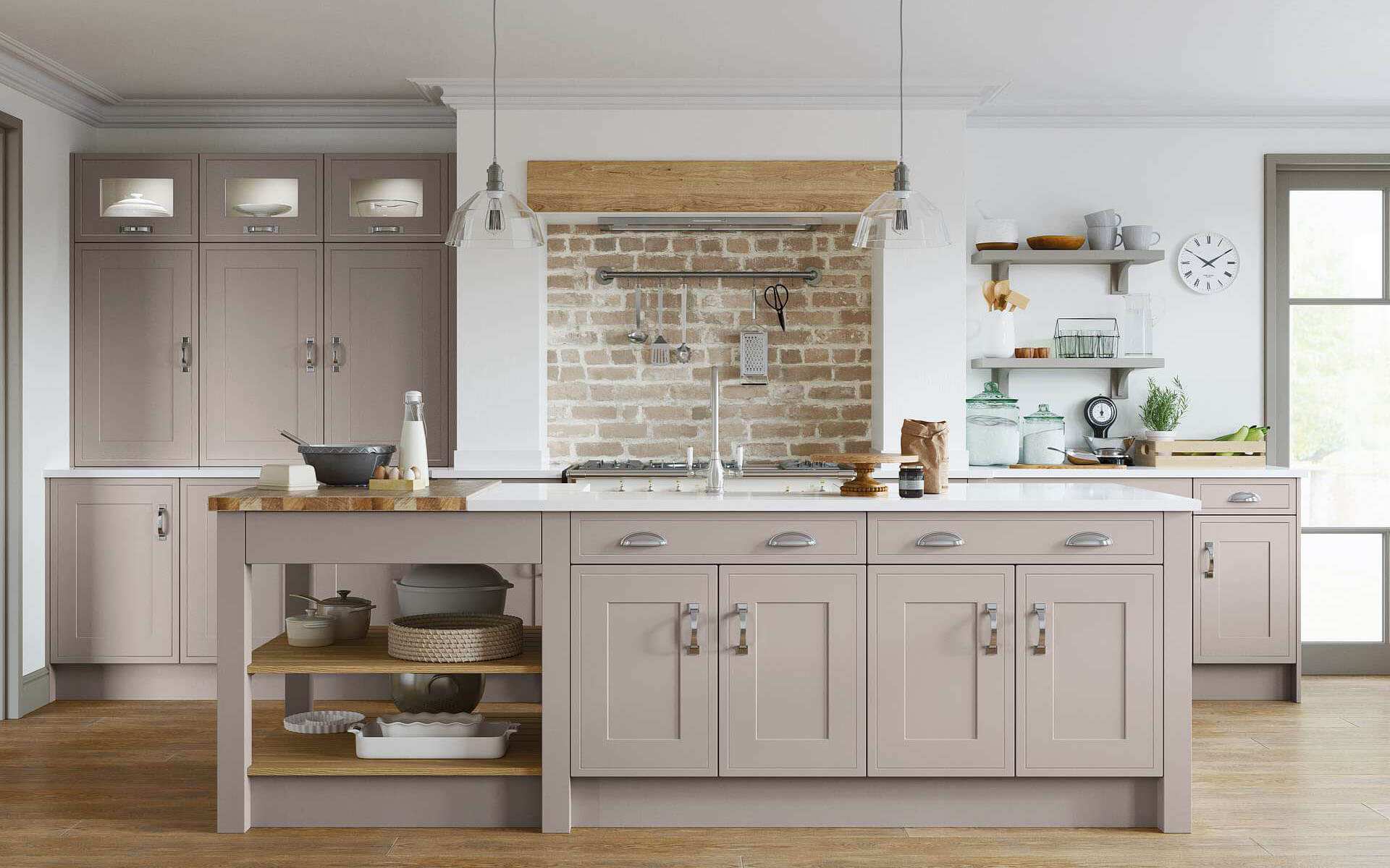 Dewsbury Taupe In-frame Effect Kitchen - Better Kitchens