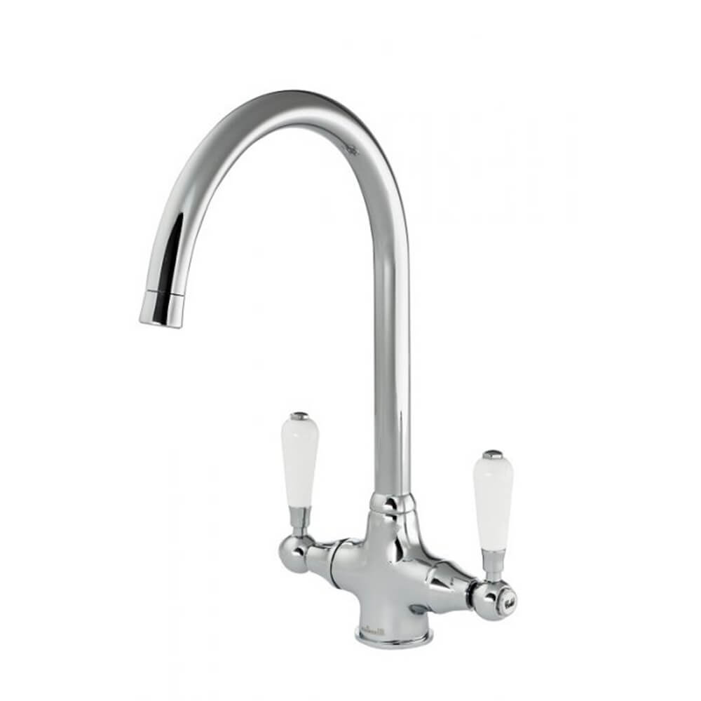800mm Double Belfast Sink & Belmore Chrome Tap Pack Tap Image