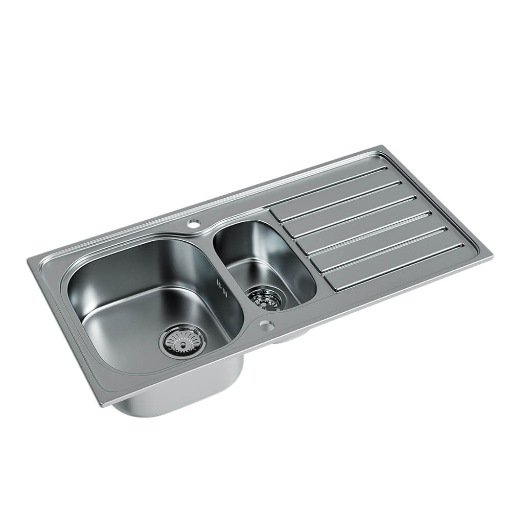 Stainless Steel 1.5 Bowl Sink & Edessa Chrome Tap Pack Sink Image