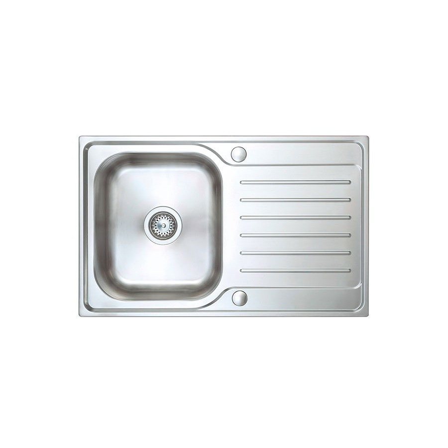 Premium Stainless Steel Small Single Bowl Sink & Varone Brushed Steel Tap Pack Sink Image