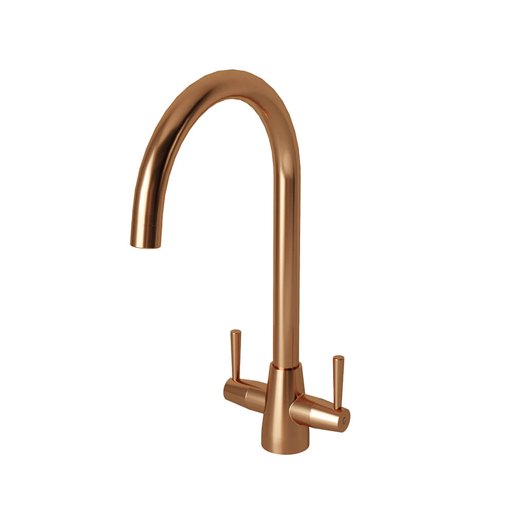 Premium Stainless Steel 1.5 Bowl Undermount Sink & Cascade Copper Tap Pack Tap Image