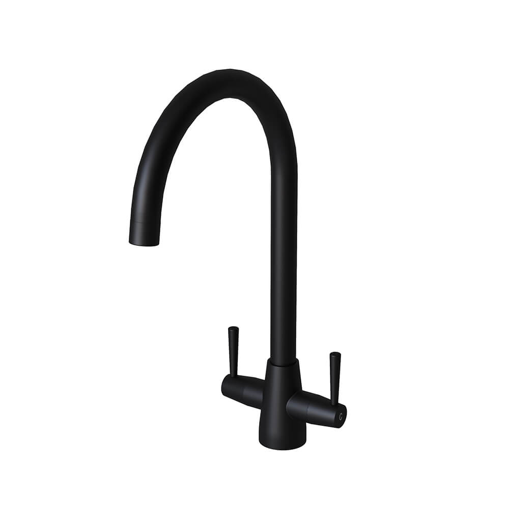 Premium Stainless Steel Small Single Bowl Sink & Cascade Matte Black Tap Pack Tap Image