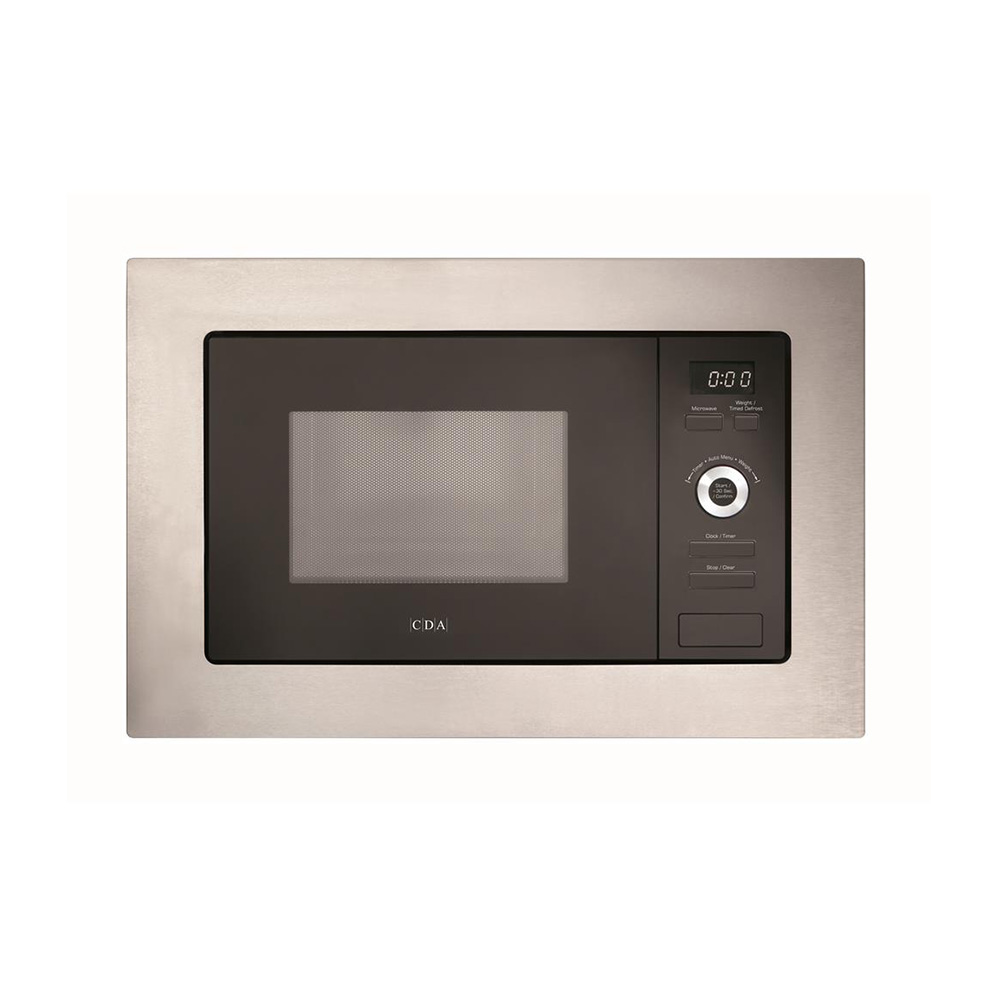 CDA VM551SS Built-In Wall Unit Microwave Oven, 382mm High, 300mm Deep + 20mm Facsia, Stainless Steel