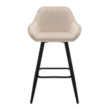 AURORA-Velluto-Velvet-Bar-Stool-Cream-Front