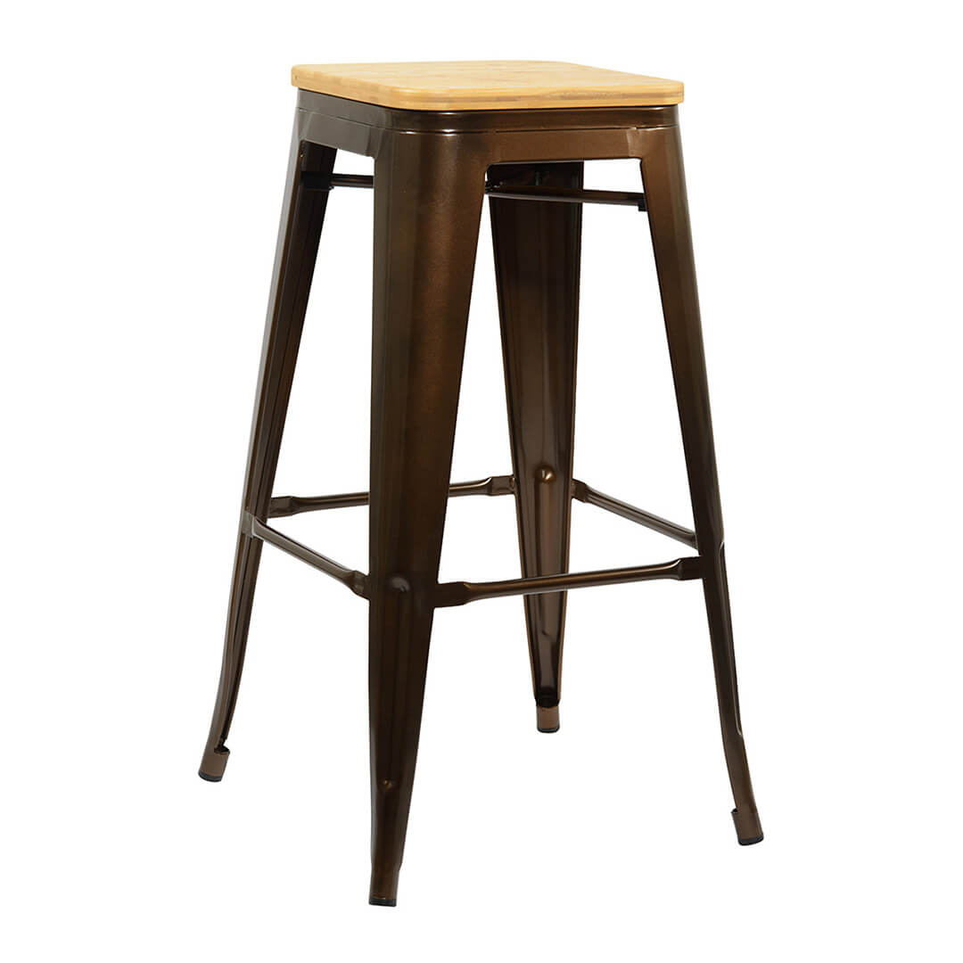 AURORA Tolix Bar Stool - Antique Natural