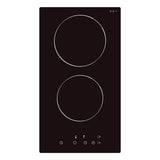 BEKIA 30cm Black Domino 2 Zone Ceramic Hob with 15min Timer