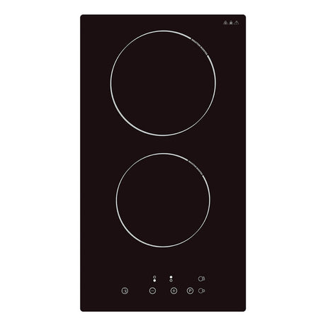 BEKIA 30cm Black Domino 2 Zone Ceramic Hob with 15min Timer