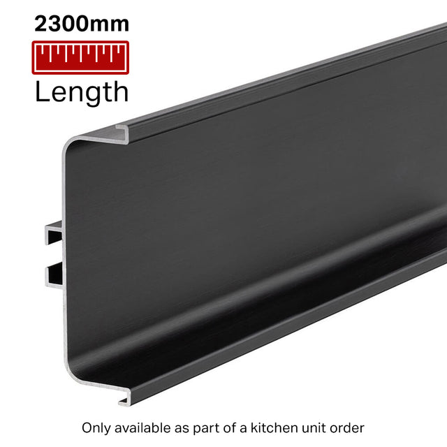 Mid Profile for True Handleless - 2300mm Length - Brushed Black
