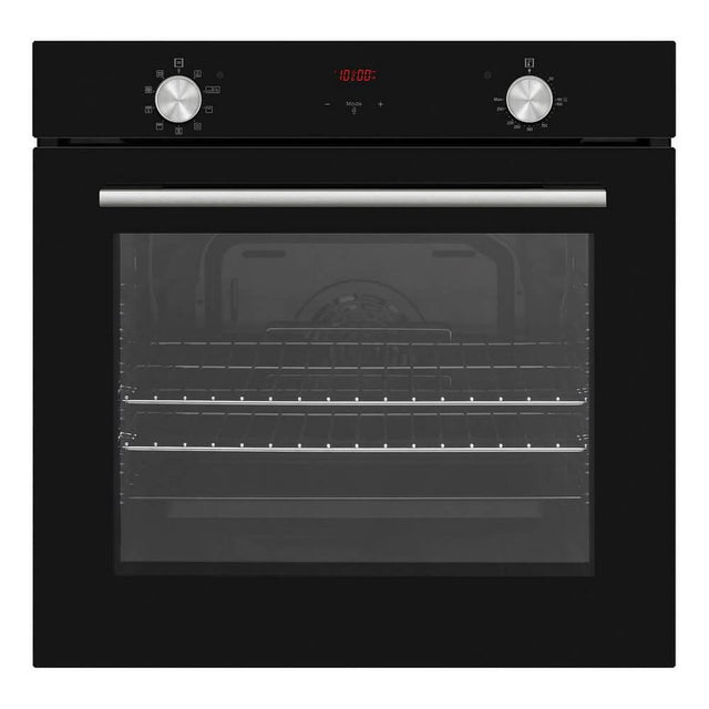BEKIA 60cm Black True Fan 78L MF Vap-Clean Single Oven