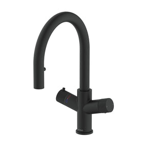 KoGE 4-in-1 Swan Spout Boiling Hot Water Tap with Pull Out Hose | Matt Black
