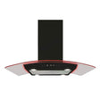 CDA EKPK90BL 90cm Curved Glass Island Extractor with LED Edge Lighting