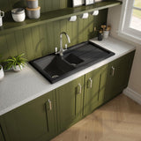 Reginox 1.5 Bowl Black Ceramic Inset Sink - 1010mm Wide