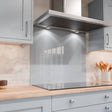 Aurora Painted Glass Hob Splashback - Standard Sizes - Denim