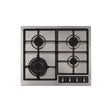 CDA HG6351SS 58cm 4 Ring Gas Hob, Cast Iron Supports, Stainless Steel