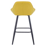 AURORA-Velluto-Velvet-Bar-Stool-Mustard-Rear