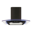 CDA EKP60BL 60cm Curved Glass Extractor with LED Edge Lighting, Black, 3 Speed