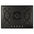 CDA HVG721BL 70cm 5 Ring Gas-on-Glass Hob, Cast Iron Supports, Black