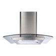 CDA ECP62SS 60cm Curved Glass Extractor, Stainless Steel, 3 Speed