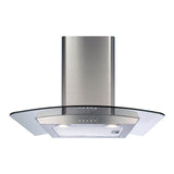 CDA ECP62SS 60cm Curved Glass Extractor, Stainless Steel, 3 Speed