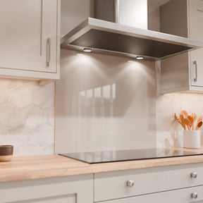Aurora Painted Glass Hob Splashback - Custom Size - Pebble Grey