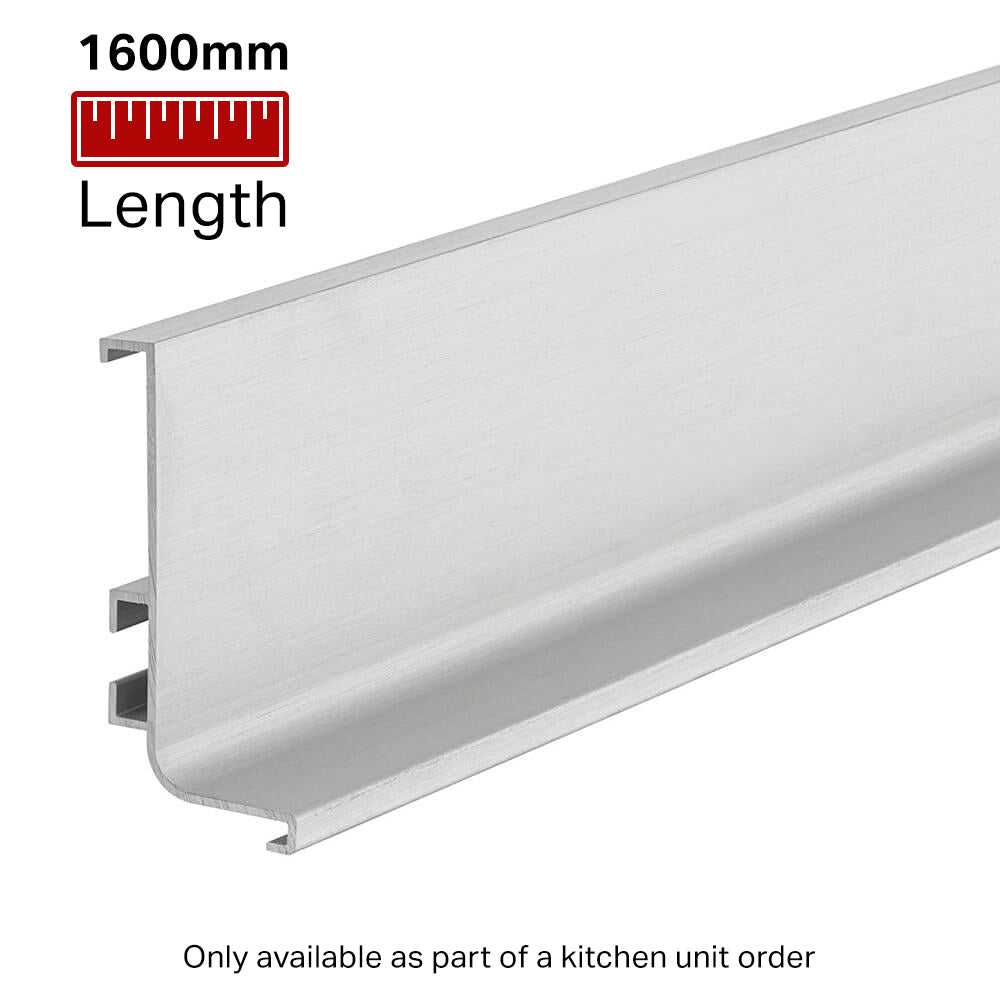 Top Profile for True Handleless - 1600mm Length - Brushed Silver