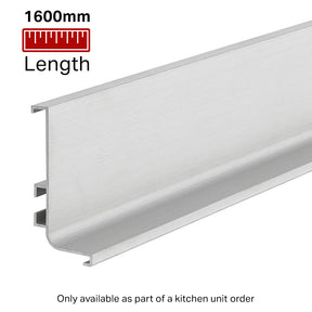 Top Profile for True Handleless - 1600mm Length - Brushed Silver