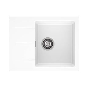 Reginox AVIGNON Single Bowl & Drainer White Granite Sink - 600mm Wide
