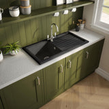 Reginox Single Bowl Black Ceramic Sink - 1000mm Wide