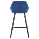 AURORA-Velluto-Velvet-Bar-Stool-Grey-Rear