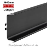 Mid Profile for True Handleless - 1600mm Length - Brushed Black