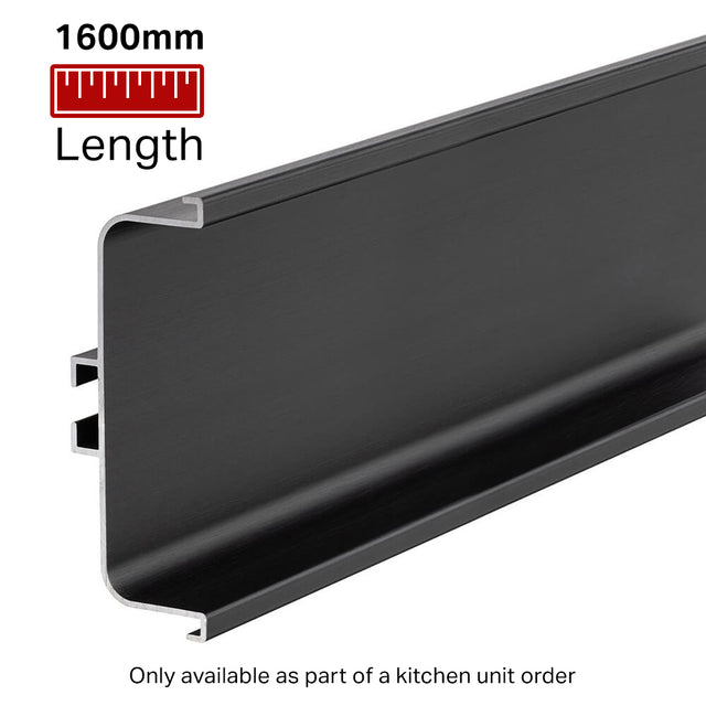 Mid Profile for True Handleless - 1600mm Length - Brushed Black