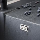 Reginox AMSTERDAM Single Bowl & Drainer Black Granite Sink - 860mm Wide
