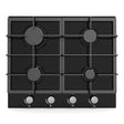 BEKIA 60cm Black Glass 4 Burner Nat Gas Hob