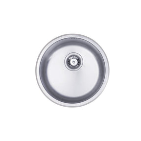 Nene Round bowl Brushed Steel Inset Sink