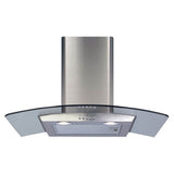 CDA ECP72SS 70cm Curved Glass Extractor, Stainless Steel, 3 Speed