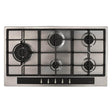 CDA HG9351SS 86cm 5 Ring Gas Hob, Cast Iron Supports, Stainless Steel