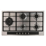 CDA HG9351SS 86cm 5 Ring Gas Hob, Cast Iron Supports, Stainless Steel