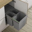 Base Mounted Pull-Out Waste Bin - 2 x 10 & 1 x 20 Litre - 400mm Wide