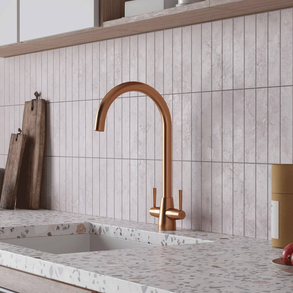 AURORA Cascade Twin Lever Tap - Copper