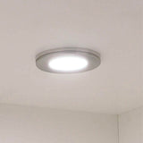 AURORA Slim Round Larder Pantry Light Kit - Brushed Nickel - 2 Lights & Sensor