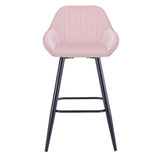AURORA-Velluto-Velvet-Bar-Stool-Pink-Front