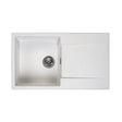 Reginox AMSTERDAM Single Bowl & Drainer White Granite Sink - 860mm Wide