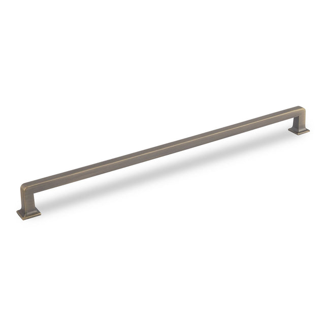 AURORA Square Foot D Handle - 336mm (320mm Hole Centres) - Antique Brass (HB11-0259)